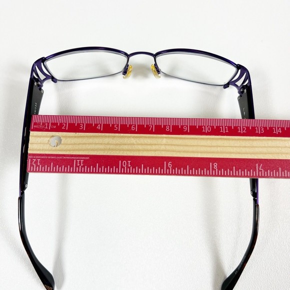 La Matta Rapsody Women Eyeglass Frame Tortoise Purple Metal Cutout 52-16-135 - Picture 15 of 16